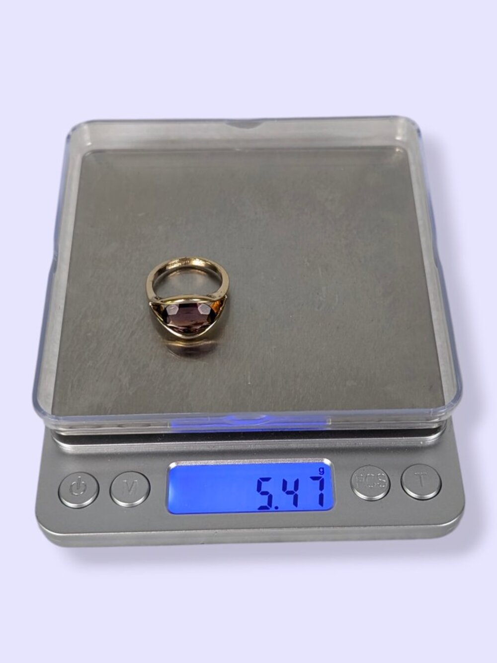 Vintage Joseph Esposito 14KTGE Purple Stone Ring - Picture 8 of 8